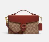 Coach Tabby Glovetanned Leather Box Crossbody Canvas Bag