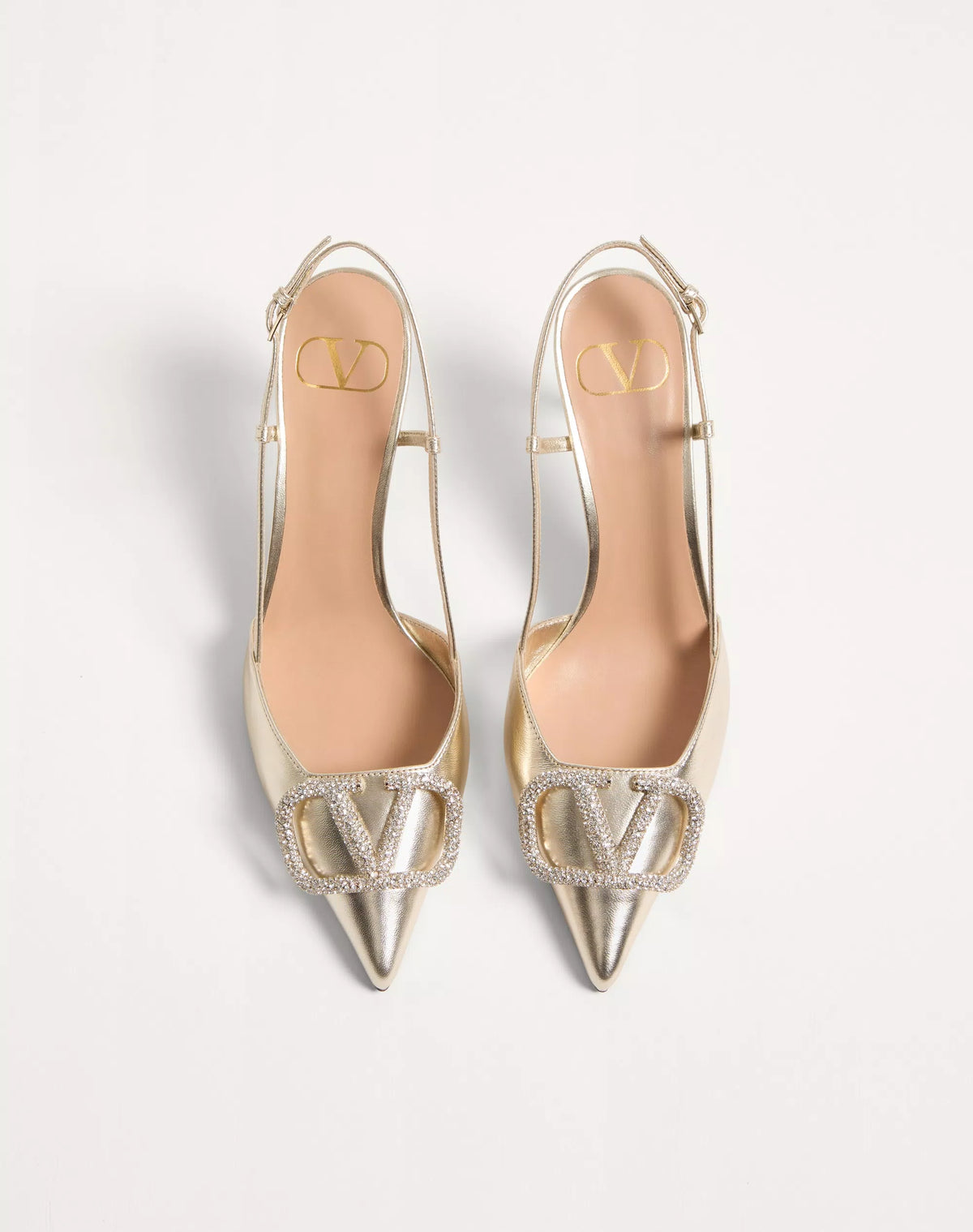 Valentinoi Garavani VLogo Glow Laminated Nappa Slingback Pump 80 Mm / 3.15 In.