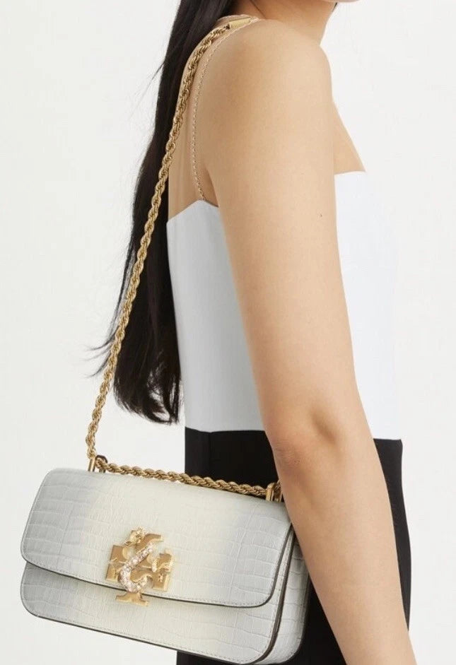 Tory Burch Eleanor Small Croc Embossed Leather