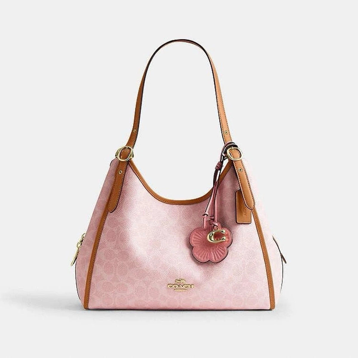 Coach Erin Shoulder Bag In Powder Pink With Charms