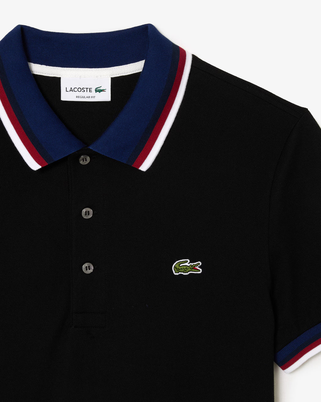 Lacoste Men's Regular Fit Stretch Mini Piqué Polo in Black