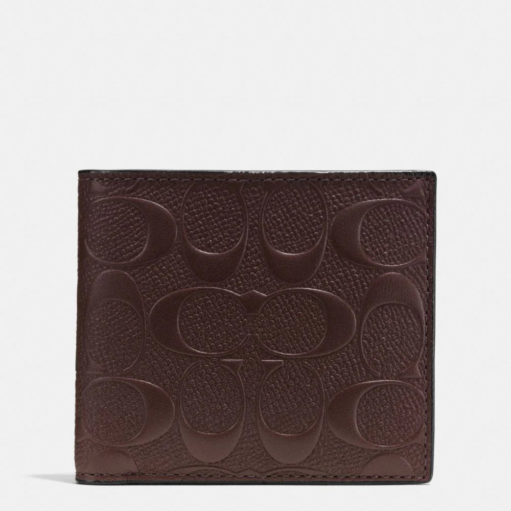 COACH COIN WALLET IN SIGNATURE CROSSGRAIN LEATHER –