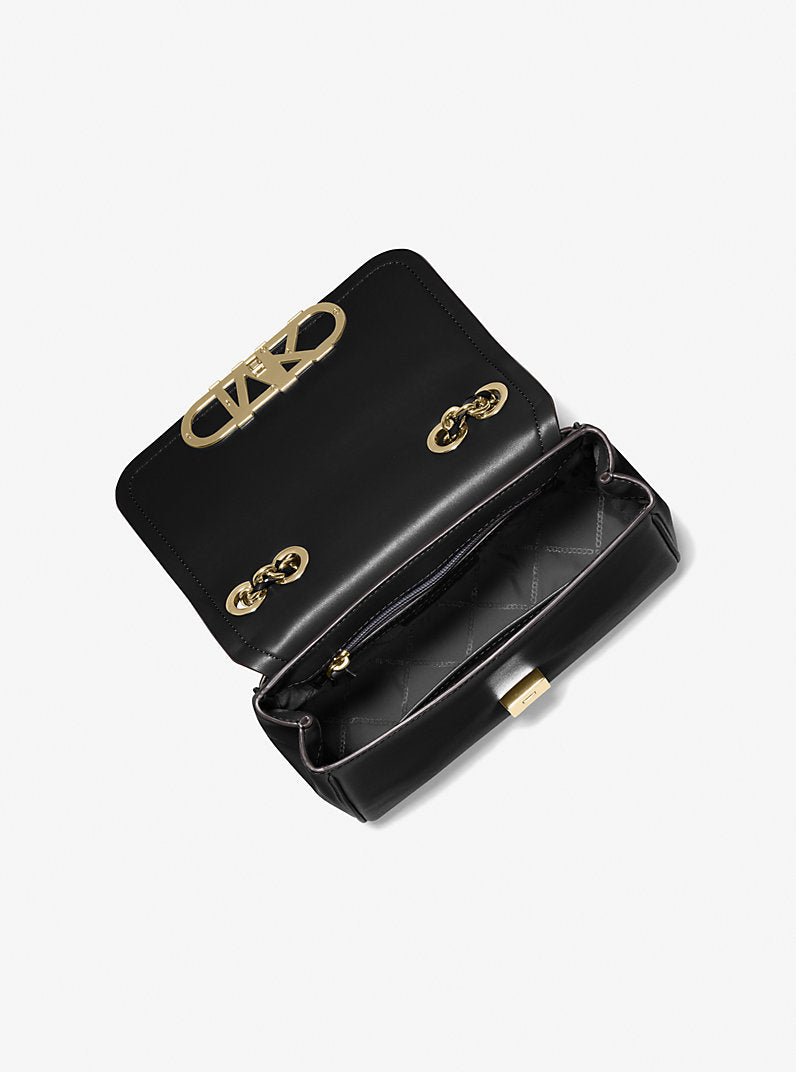 MICHAEL Michael Kors Parker Medium Leather Shoulder Bag in Black
