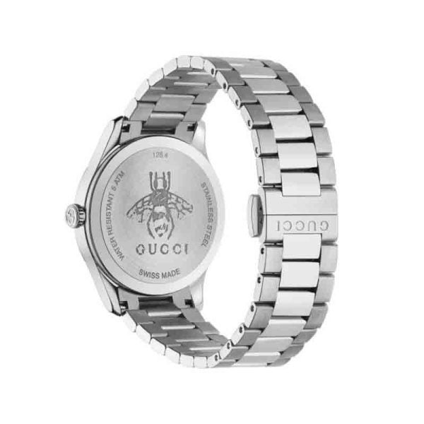 Gucci Women’s Swiss Made Quartz Stainless Steel Black Dial 38mm Watch YA1264136