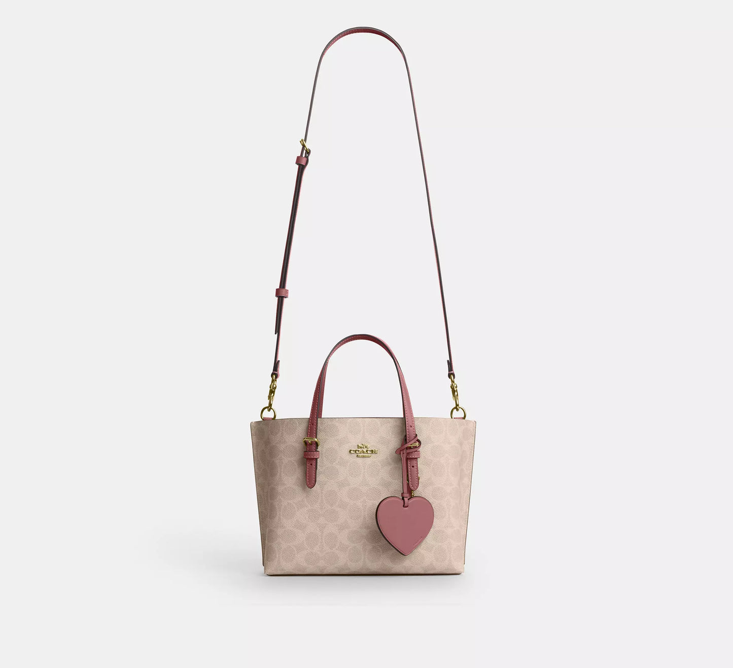 Coach Mollie Tote Bag 25 In Signature Canvas With Heart Charm