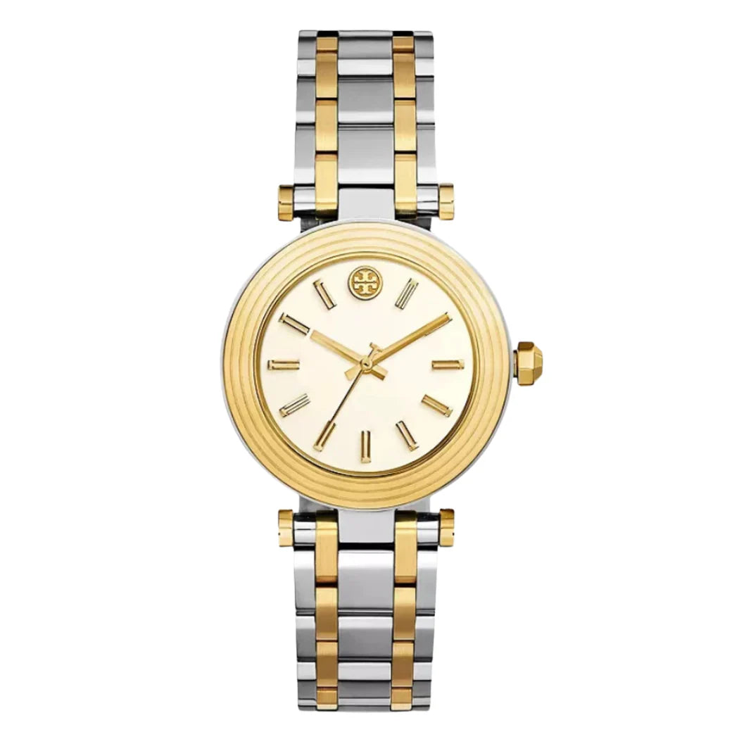 Tory Burch Classic T Two-tone Stainless Steel Cream Dial Quartz Watch for Ladies - TBW9014