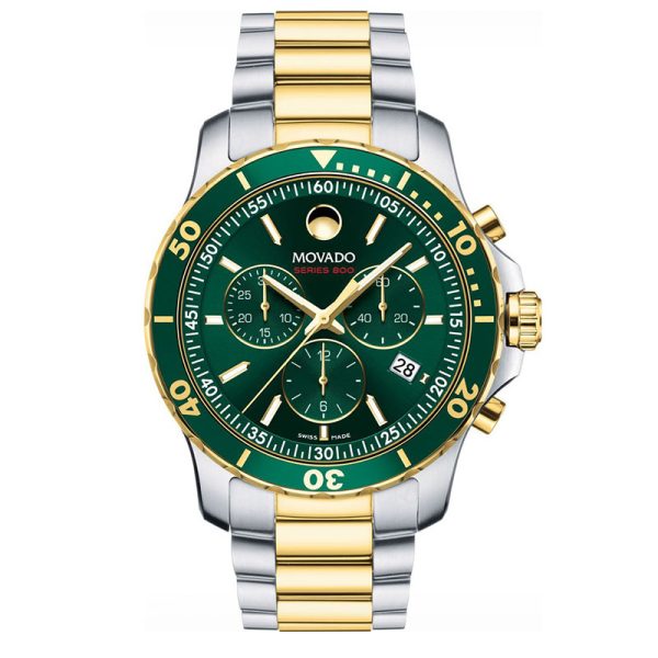 Movado Men's Quartz Swiss Made Two-tone Stainless Steel Green