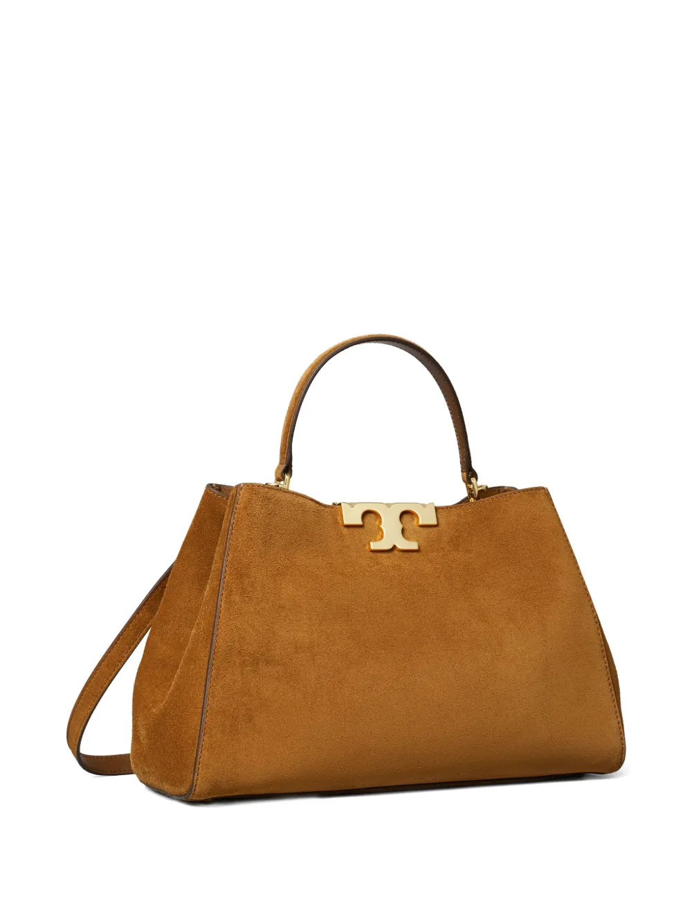 Tory Burch Eleanor satchel bag in caramel brown suede