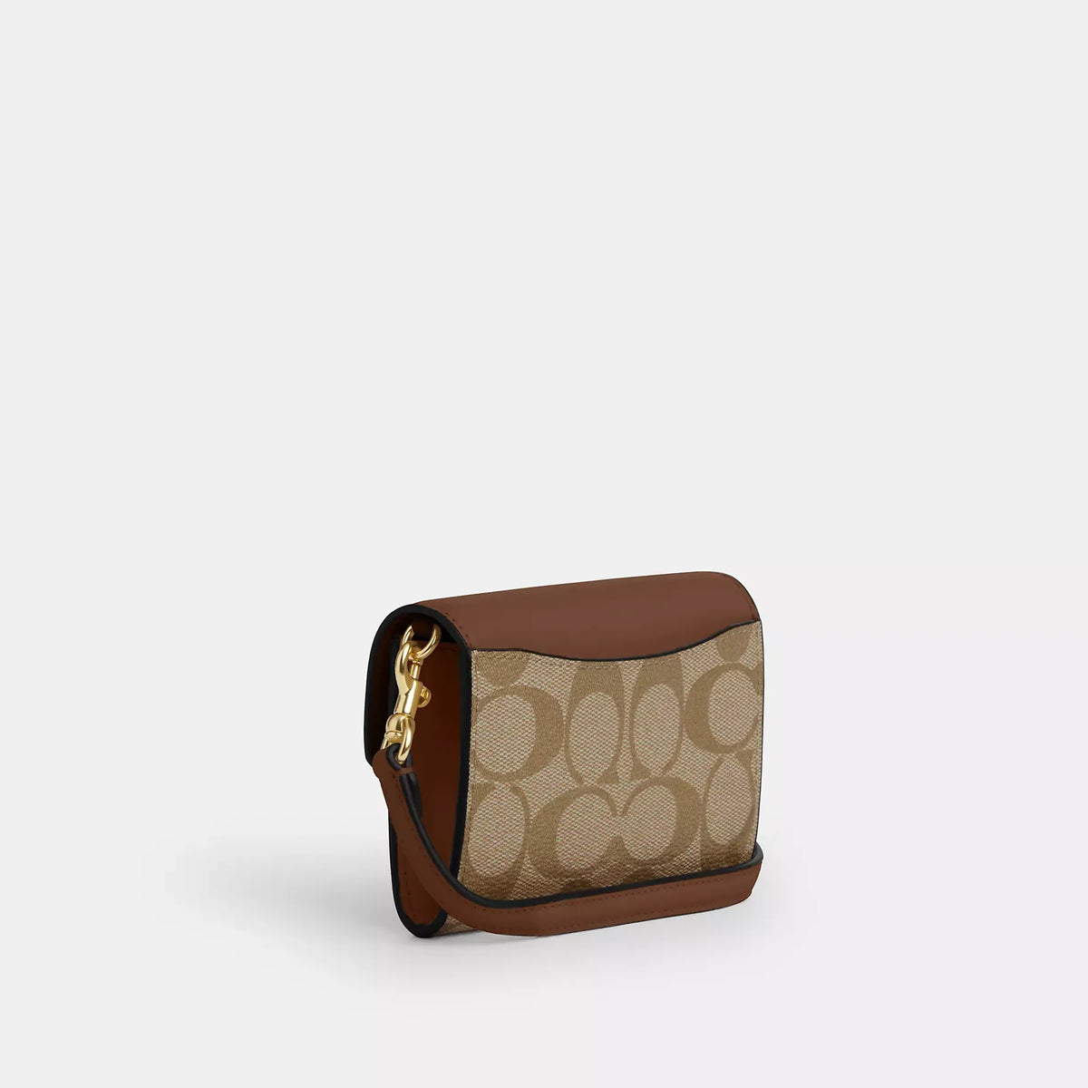 Coach mini envelope wallet with strap in signature canvas
