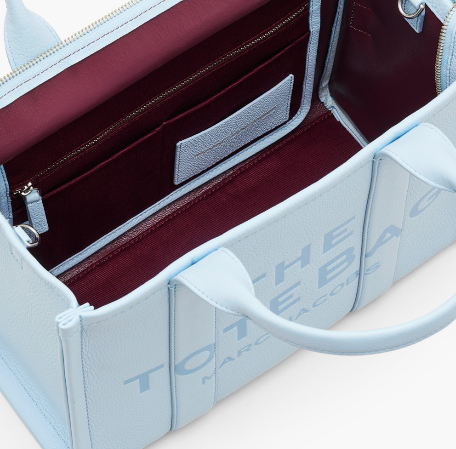 Marc Jacob THE LEATHER MEDIUM TOTE BAG in sky blue