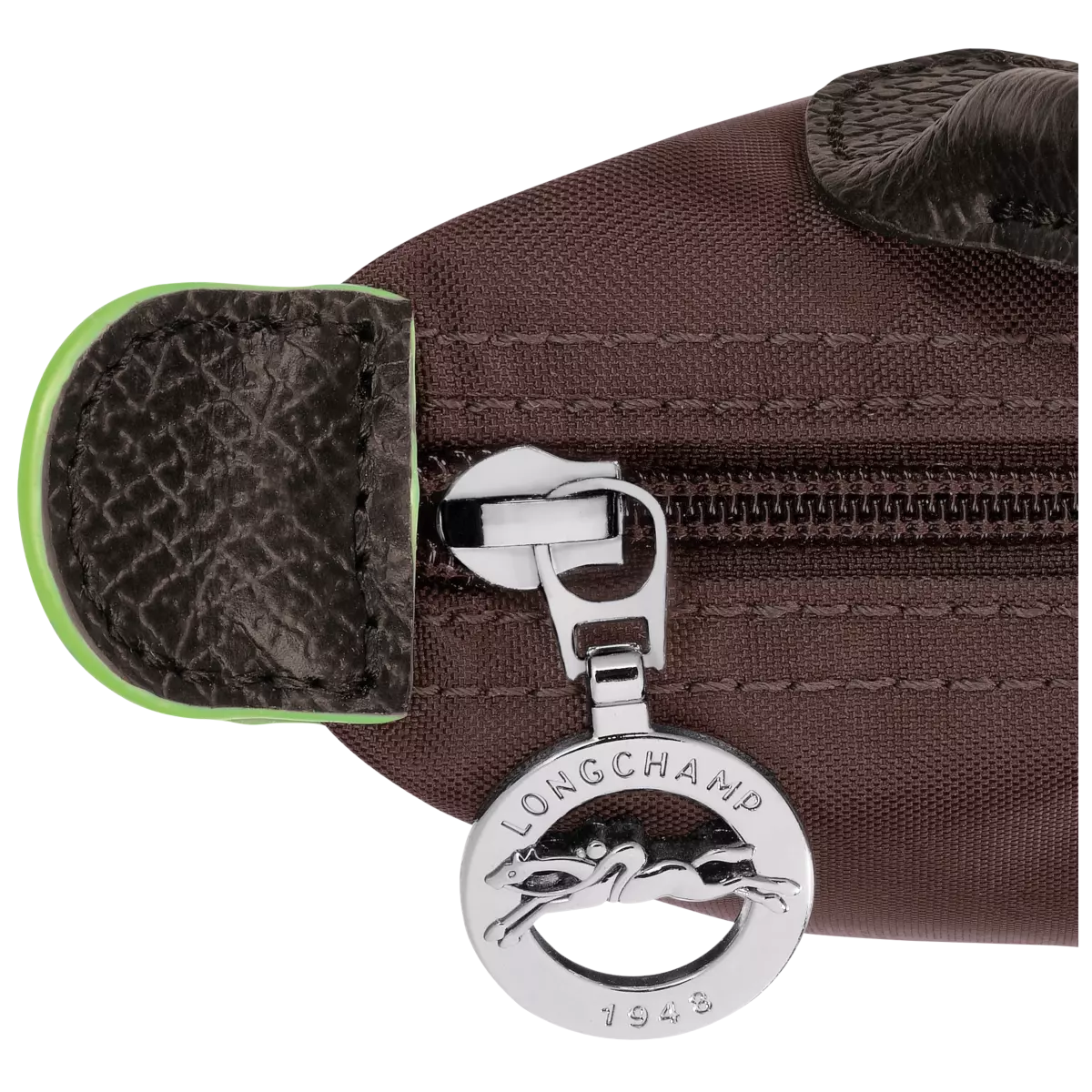 Le Pliage Green Pouch with handle Mocha - Canvas mini