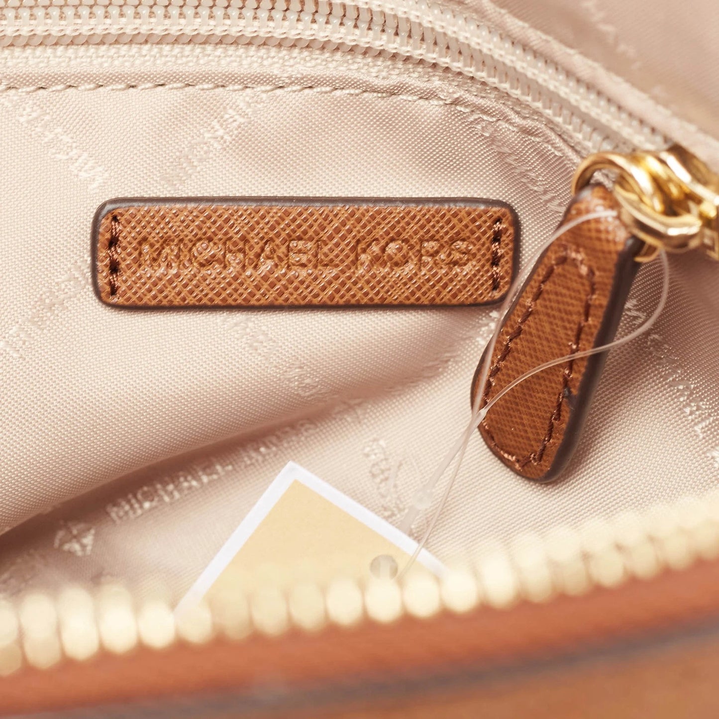 Michael Kors White/Brown Signature Coated Canvas and Leather Jet Set Travel