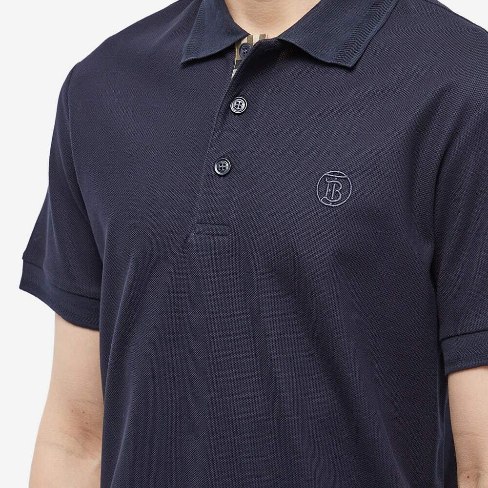 Burberry Men's Eddie TB Circle Logo Polo Shirt in Coal Blue