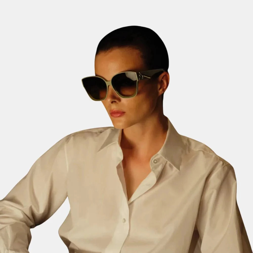 Fendi Oversized F Logo Acetate Cat-Eye Sunglasses