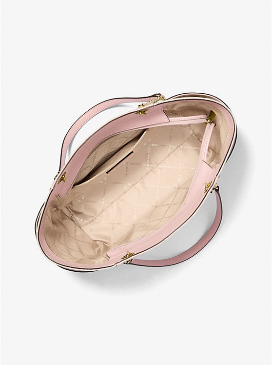 Michael kors Large Jet Set tote bag with color blocking and signature logo in pink