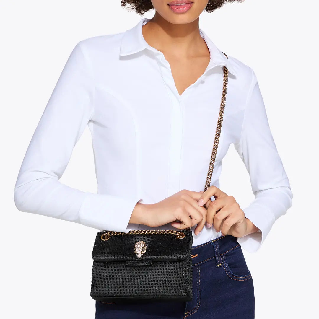 mini fabric kensington bag by kurt Geiger in black