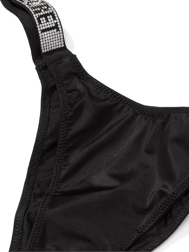 Victoria's Secret Black Push Up Shine Strap Bra and Panty Set