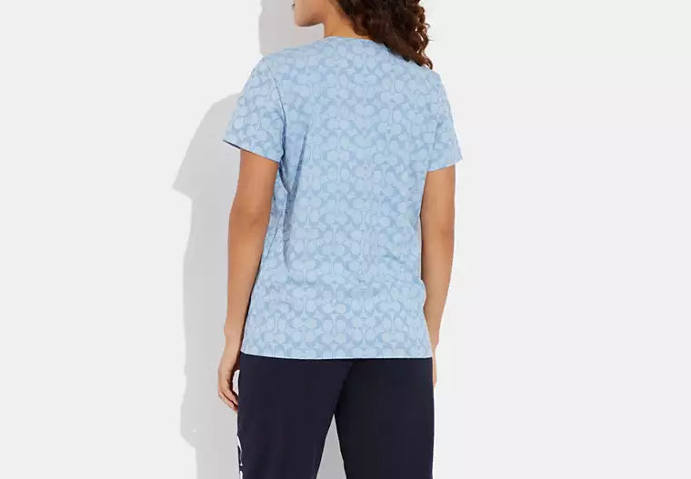 Coach Signature Chambray T-Shirt in Blue