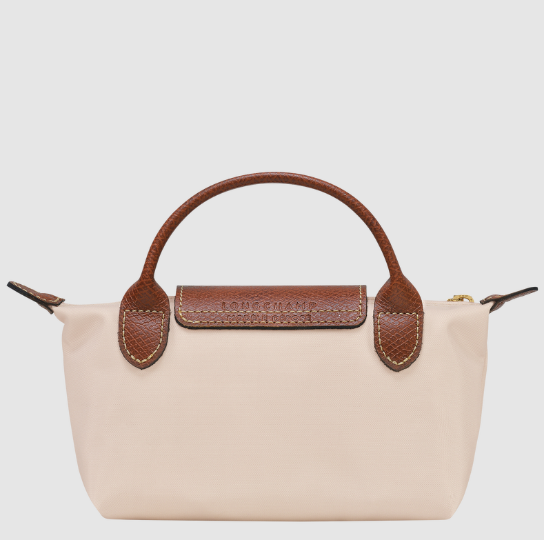 LongChamp Le Pliage Original Pouch with handle in paper color