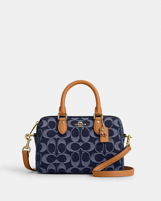 Mini Rowan Crossbody Bag In Signature Denim