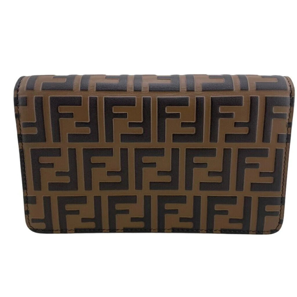 FENDI Zucca Leather Chain/Shoulder Wallet