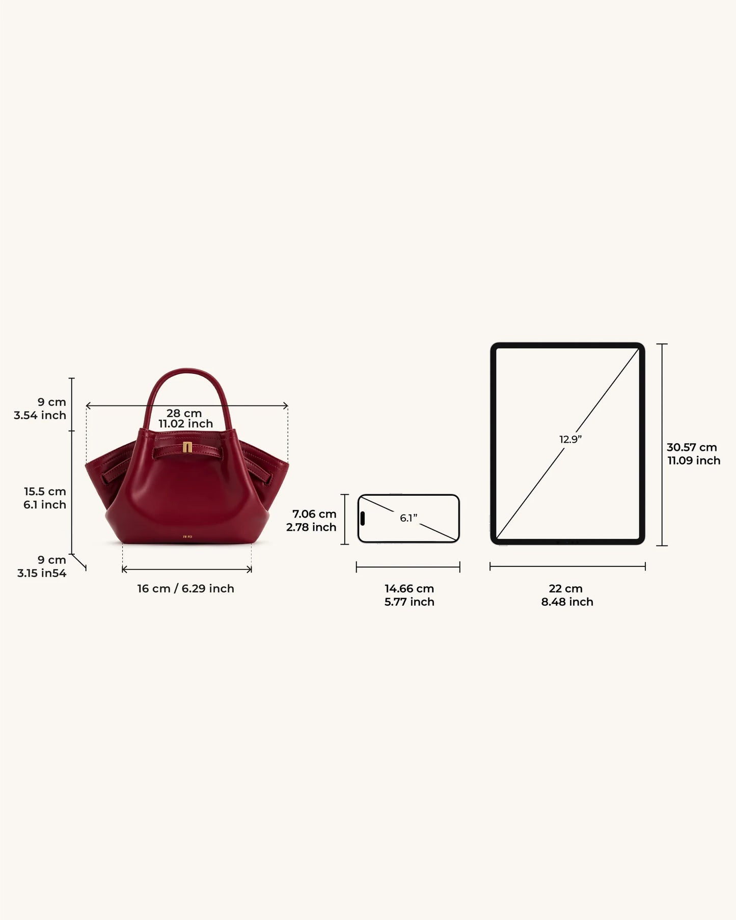 JW PEI Hana Mini Tote Bag - Claret