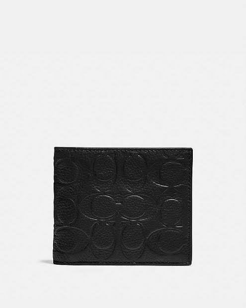 COACH KEYCHAIN WALLET SET | Black l CARD HOLDER AND WALLET SET |