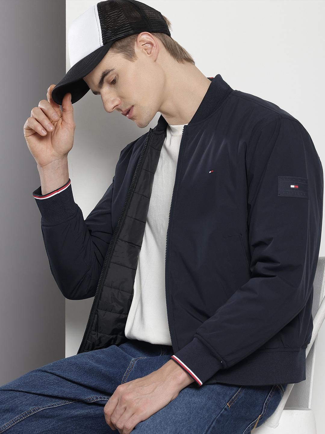 Tommy Hilfiger Reversible Bomber Jacket in Navy Blue