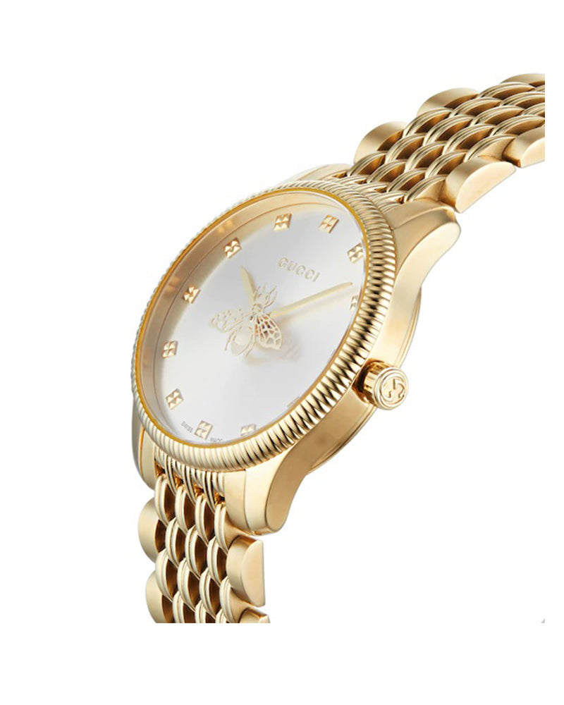Gucci Watch | YA1265021 | Gucci Womens | G-Timeless Stainless Steel & PVD Yellow Gold Quartz Silver Dial Stainless Steel & PVD Yellow Gold Bracelet