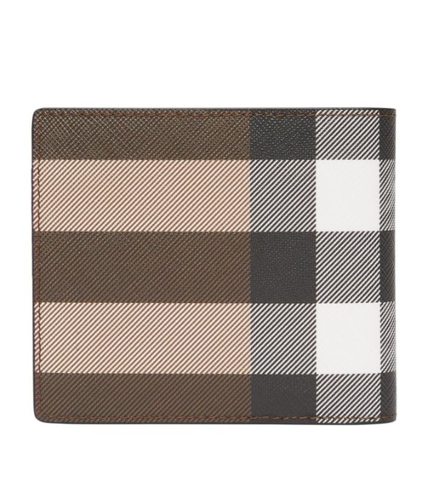 BURBERRY E-Canvas Check Bifold Wallet