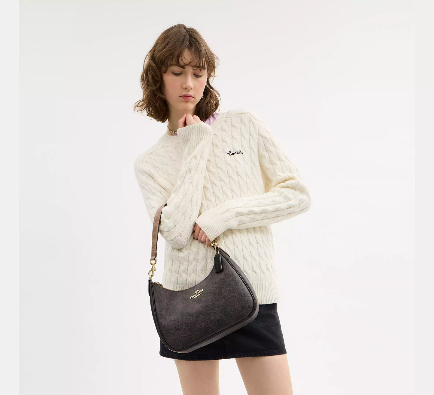 Coach Teri Hobo Bag In Blocked Signature Canvas