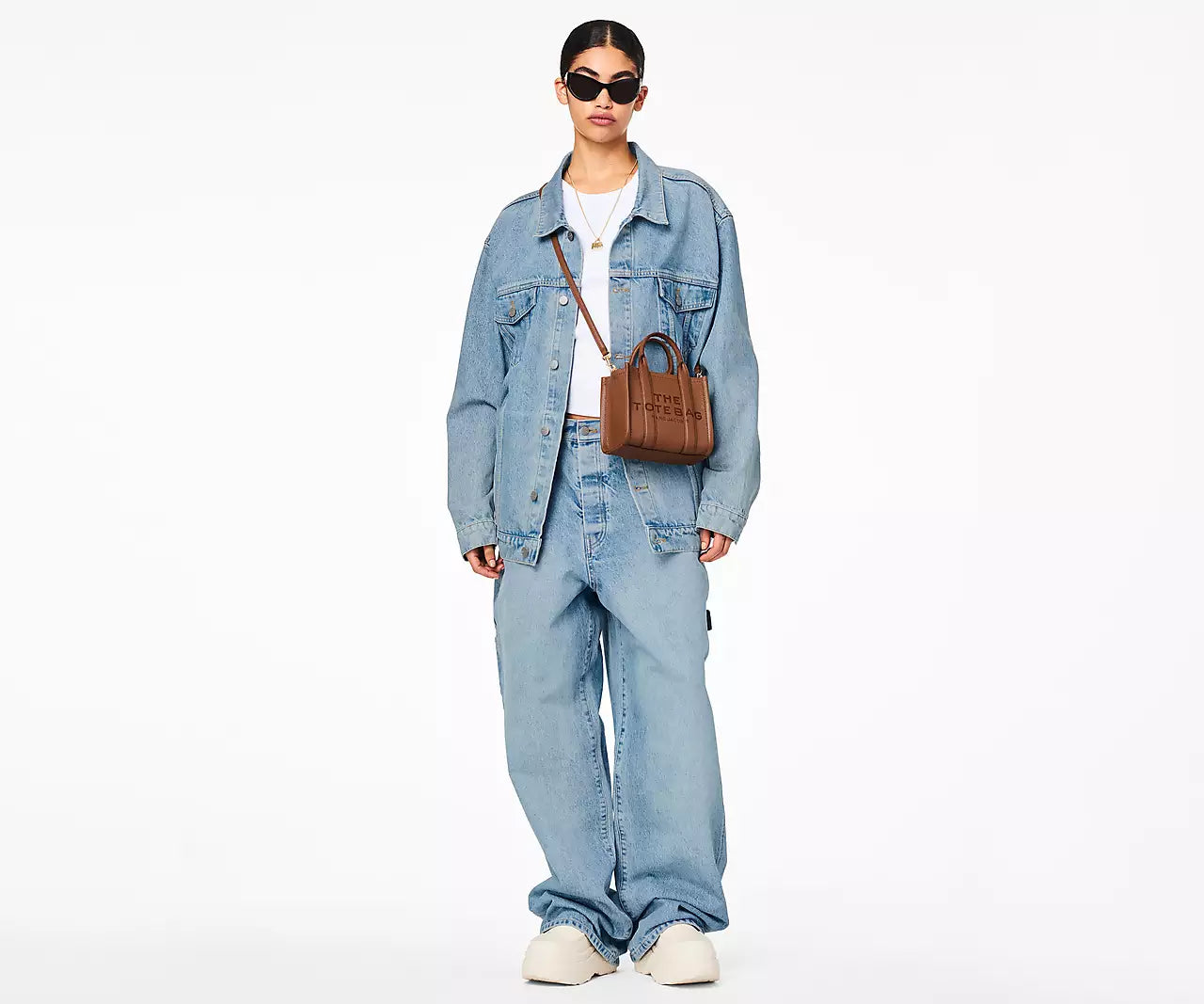 MARC JACOBS THE LEATHER MINI TOTE BAG (ARGAN OIL)