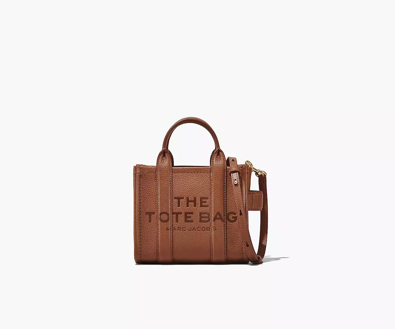 MARC JACOBS THE LEATHER MINI TOTE BAG (ARGAN OIL)
