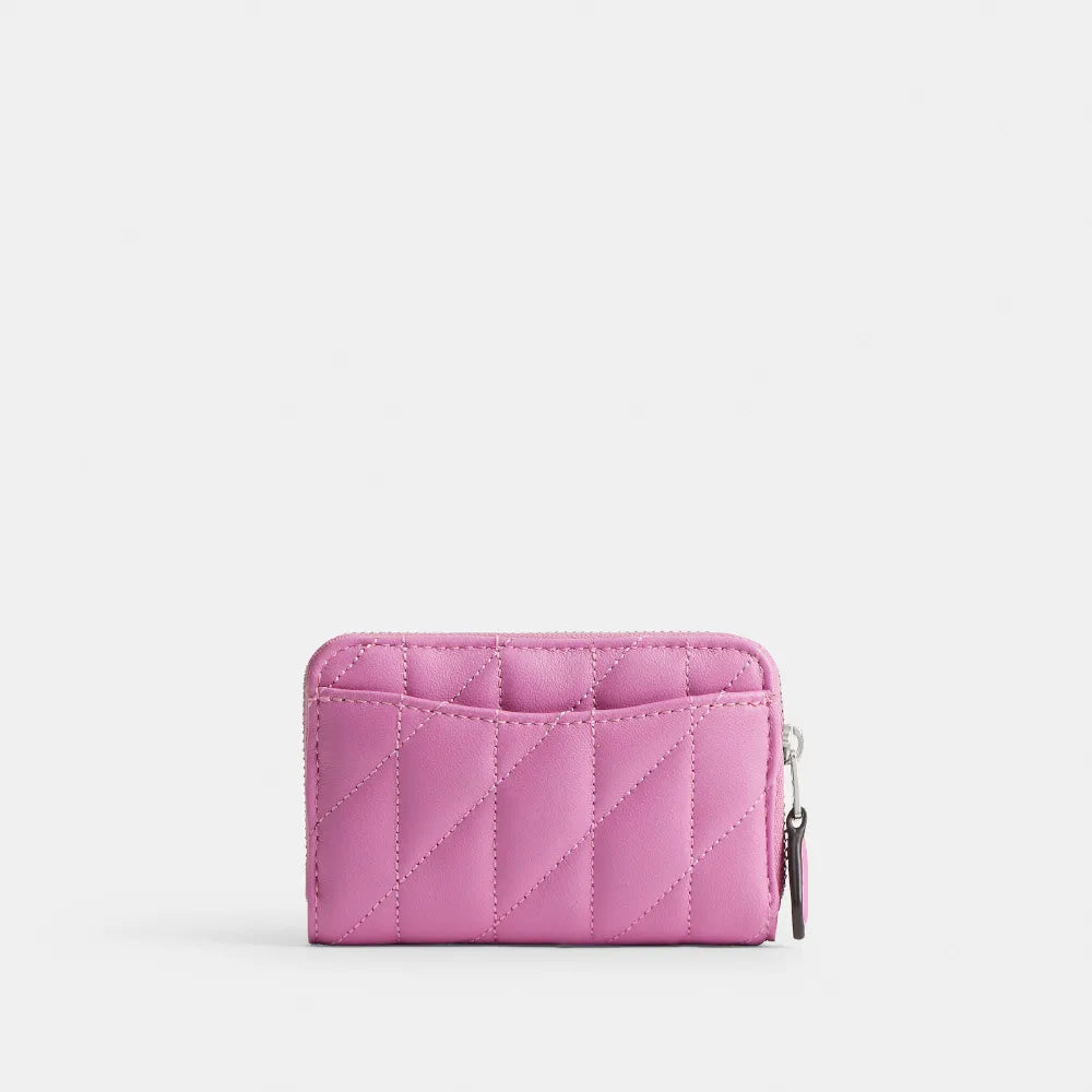 Coach Essential Small Zip Around Pillow Quilting Coach Card Holder - Pink