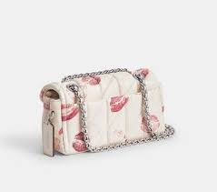 Quilted Lip Print Tabby 20 Shoulder Crossbody Bag