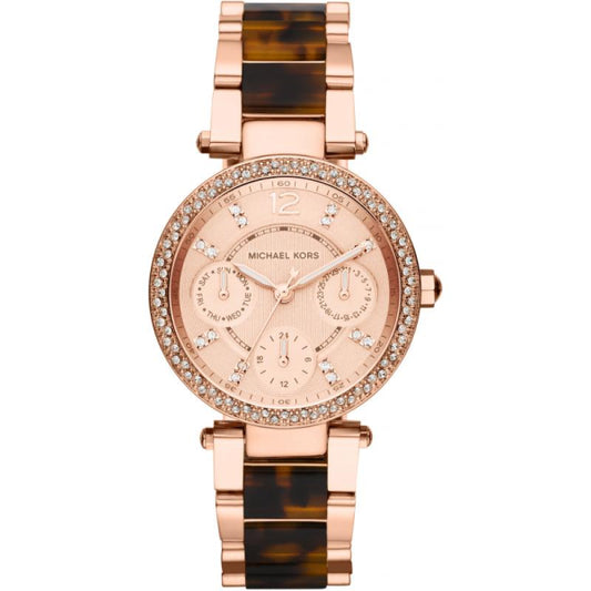 Michael Kors Women’s Quartz Two-tone Stainless Steel Rose Gold Dial 33mm Watch MK5841