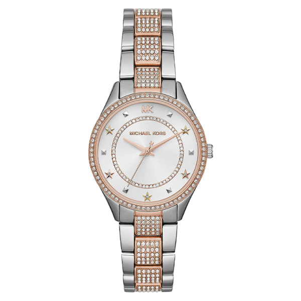 Michael Kors Women’s Quartz Two-Tone Stainless Steel White Dial 33mm Watch MK4388