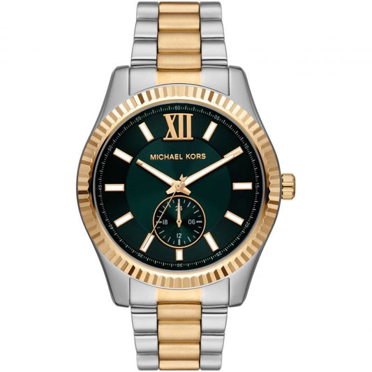 Michael Kors Men’s Quartz Two-tone Stainless Steel Green Dial 45mm Watch MK9063