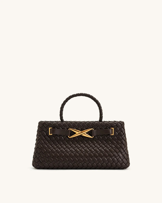 JW PEI Elora Woven Tote Bag - Dark Brown