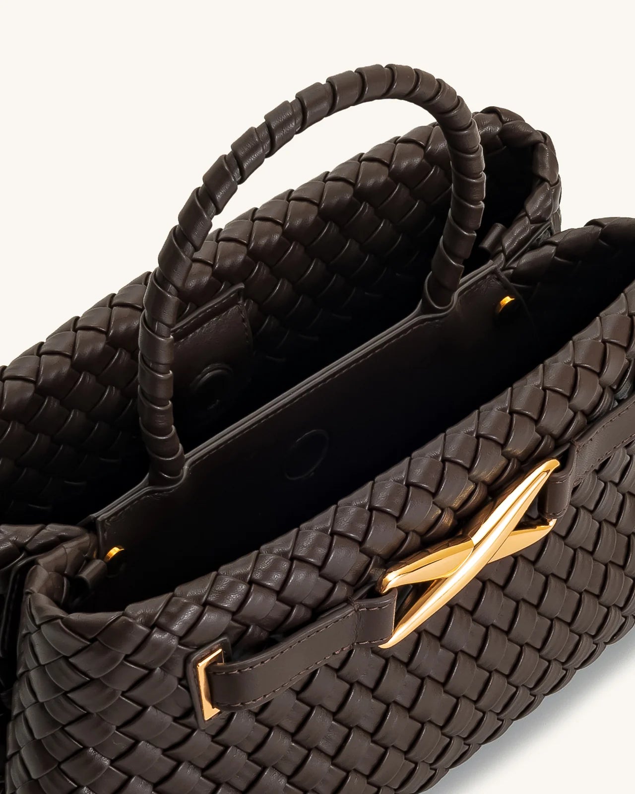 JW PEI Elora Woven Tote Bag - Dark Brown