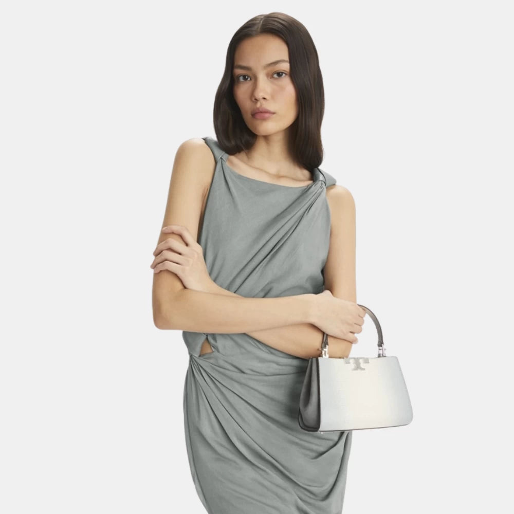 TORY BURCH MINI ELEANOR SNAKE-EMBOSSED SATCHEL