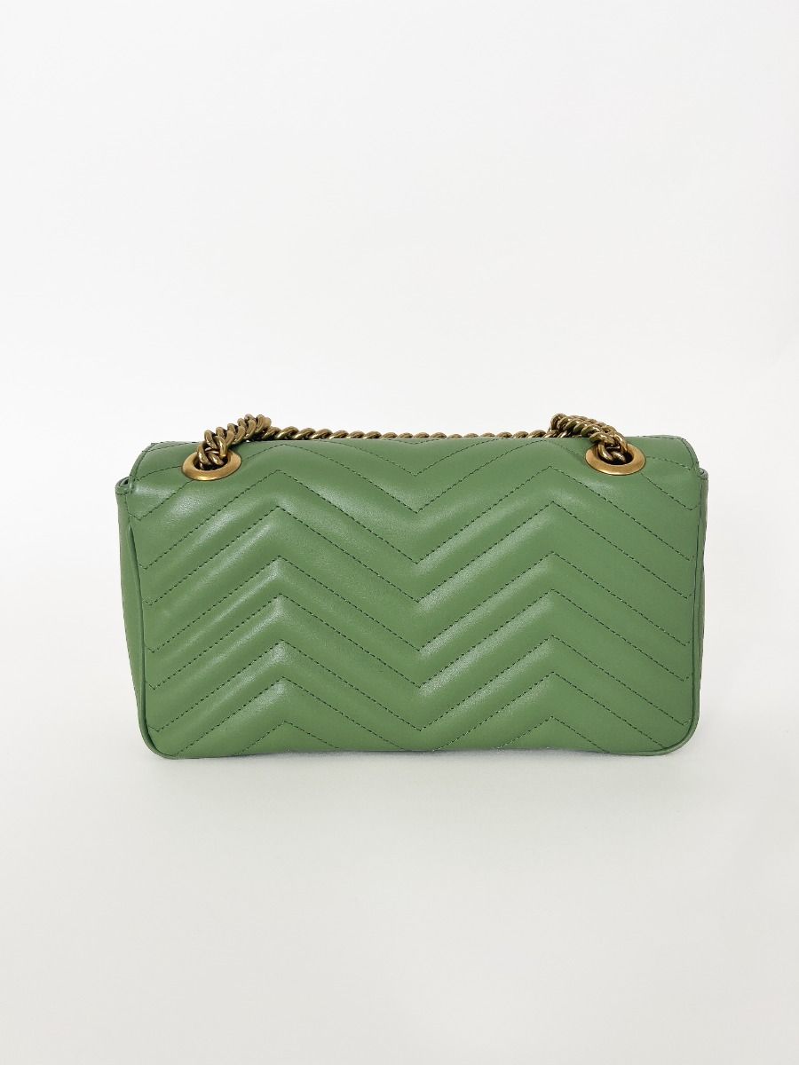 Gucci GG Marmont Medium Quilted Leather Bag, Green