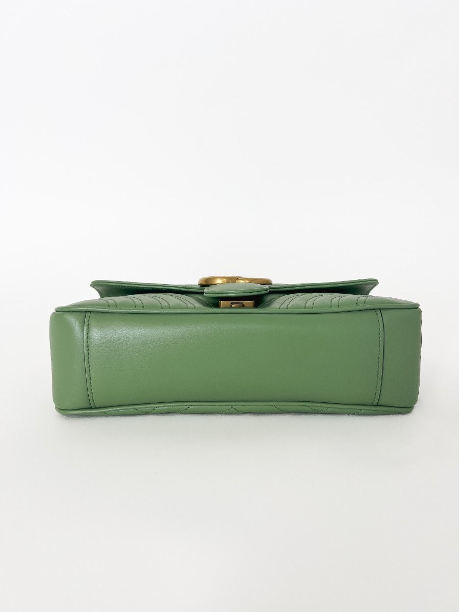 Gucci GG Marmont Medium Quilted Leather Bag, Green