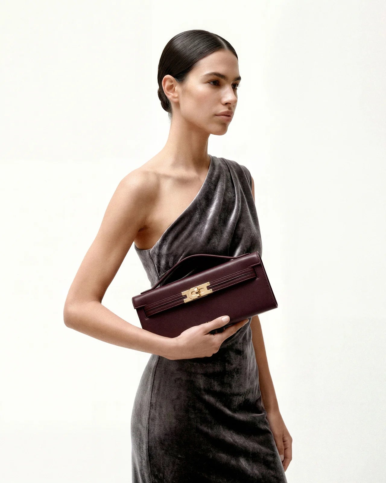 JW PEI Bria Structured Top Handle Bag - Deep Burgundy
