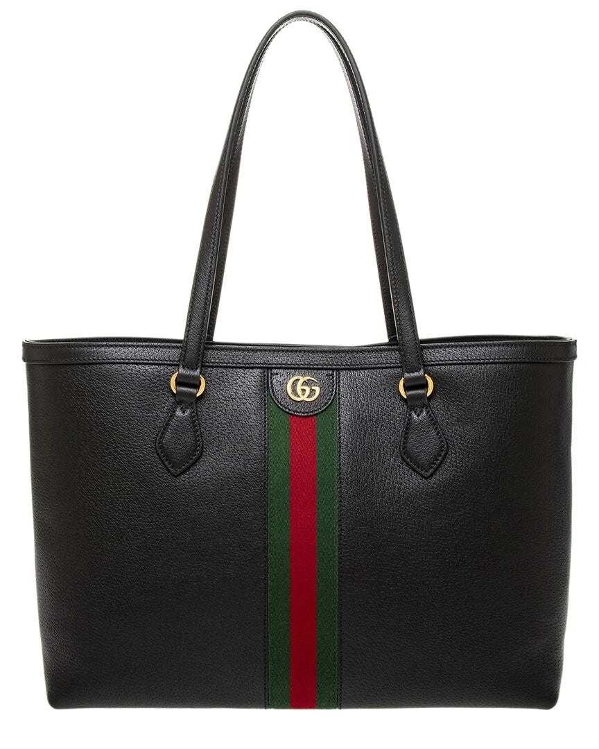 Gucci Ophidia Leather Tote Women's Black