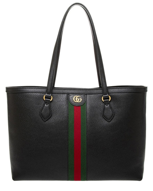 Gucci Ophidia Leather Tote Women's Black