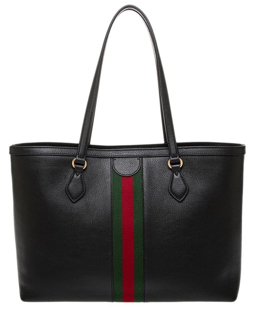 Gucci Ophidia Leather Tote Women's Black