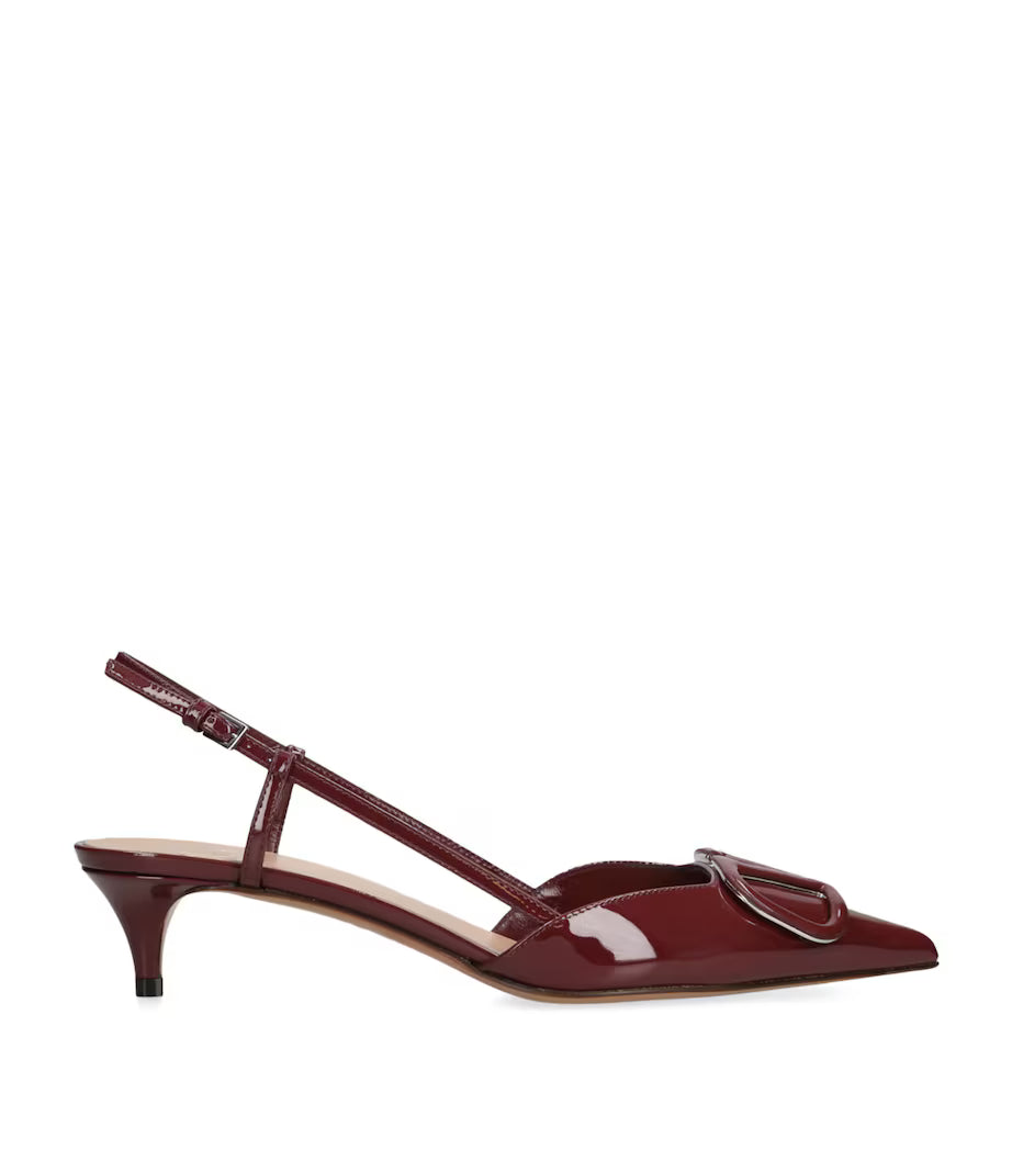 Valentino Garavani Patent Leather VLogo Slingback Pumps