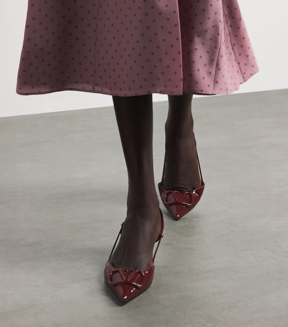 Valentino Garavani Patent Leather VLogo Slingback Pumps