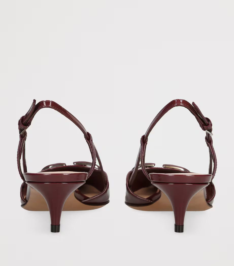 Valentino Garavani Patent Leather VLogo Slingback Pumps